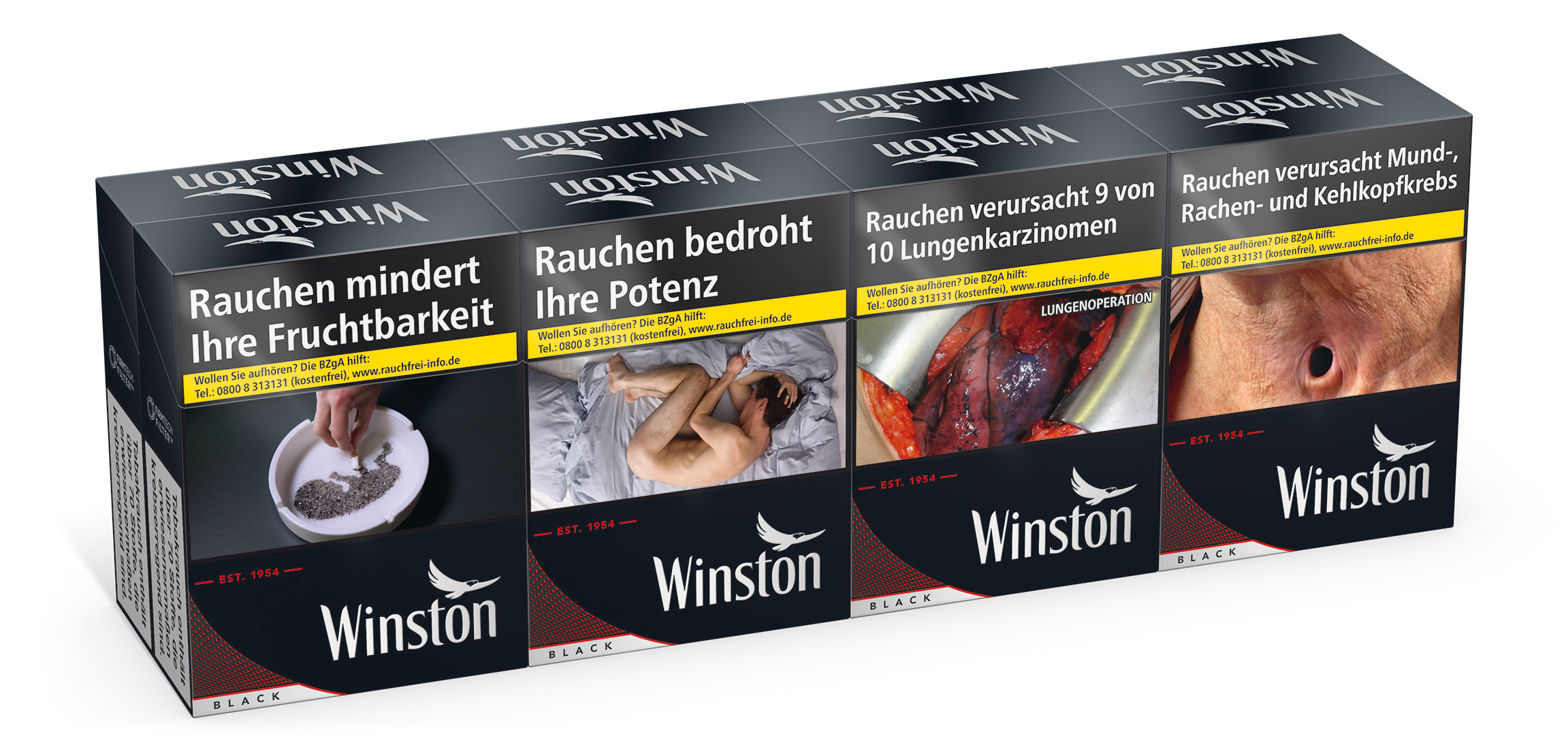 Winston Black Zigaretten XXXXL 1 Packung 020008780009 P