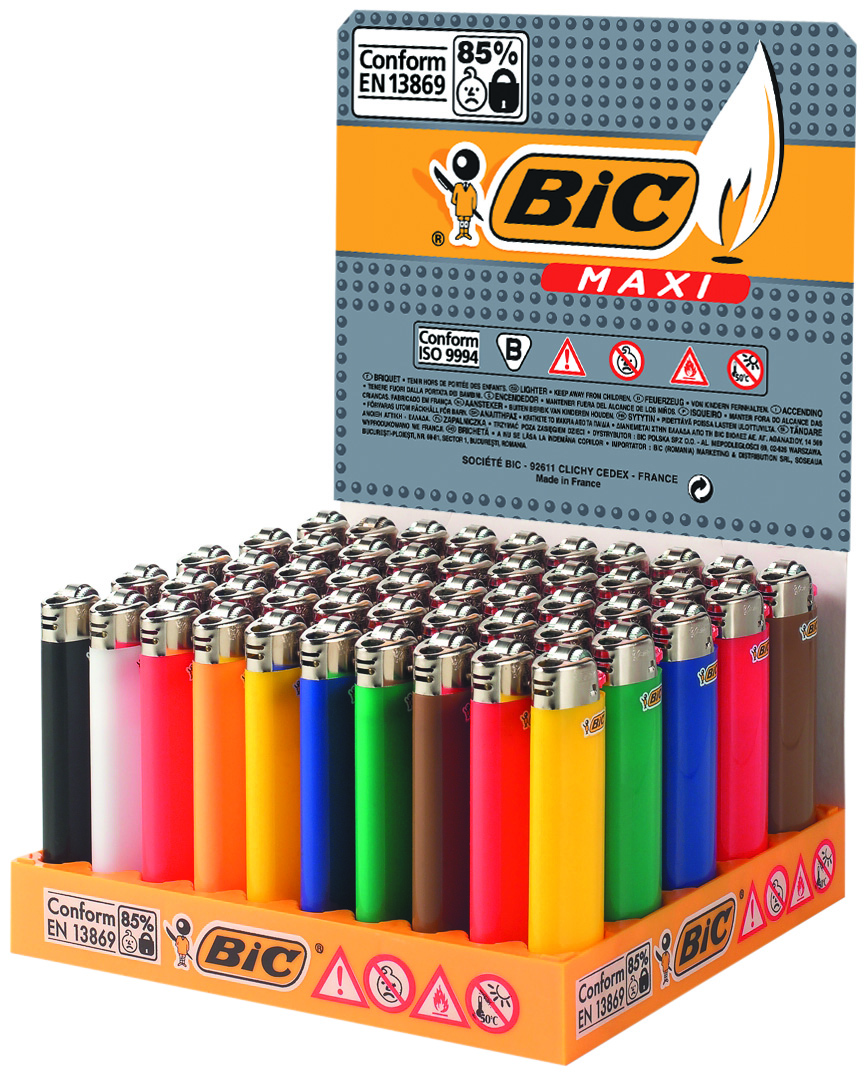 BIC Feuerzeug Maxi (J26) Farbig 1 Stange | 050050630001